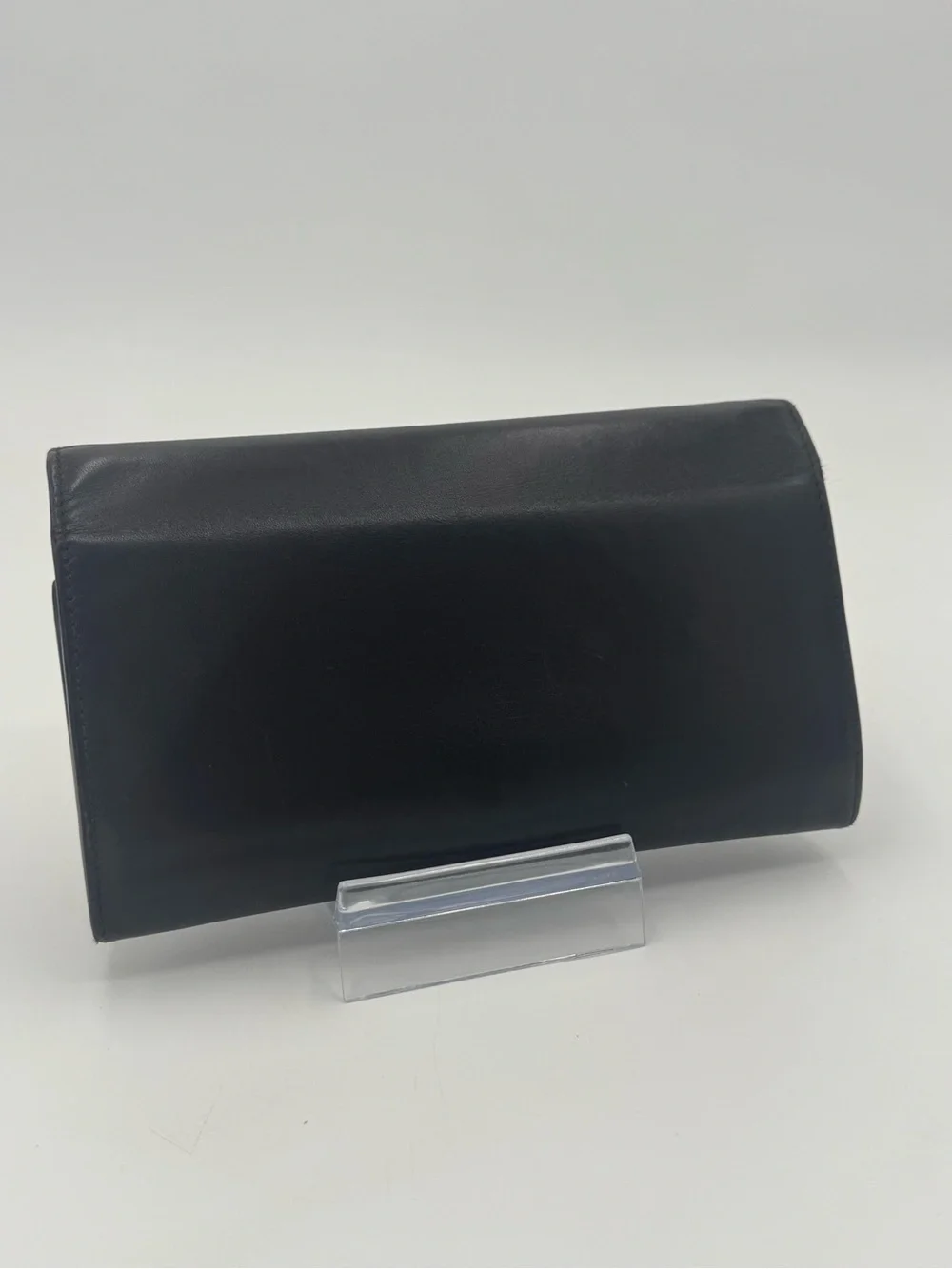 GUCCI Horsebit Long Wallet Clutch Tainted Indigo/Brown Leather Gold Hardware - Picture 2 of 10